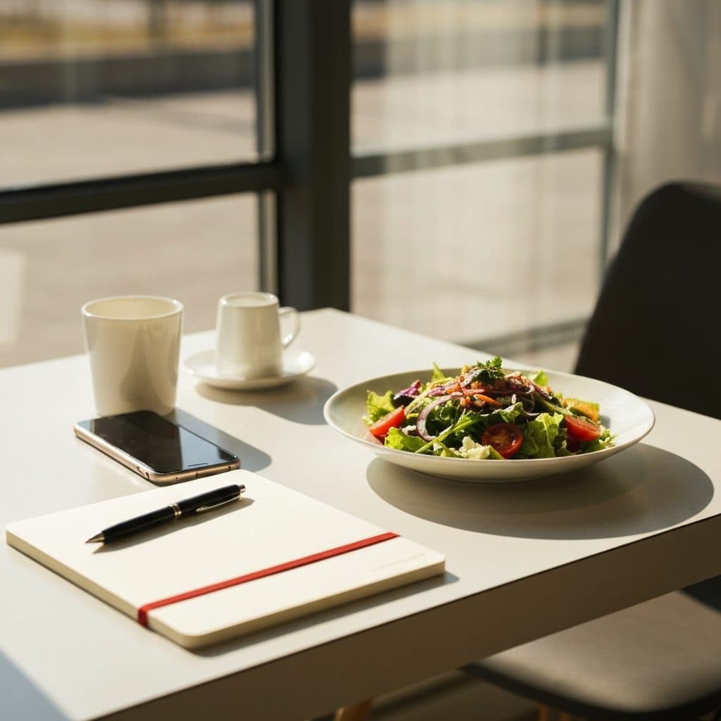 Suivi des calories sur téléphone pendant un repas